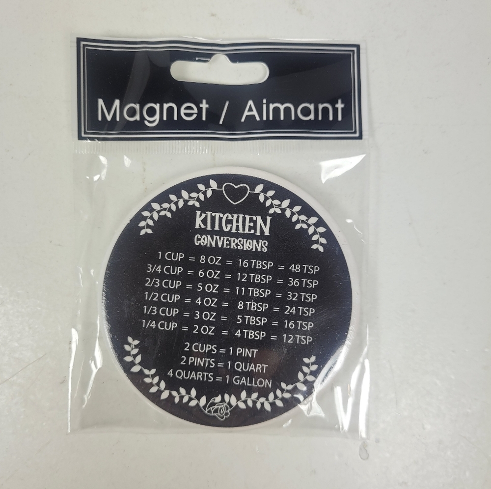 Kitchen Conversion Magnet - Black and White